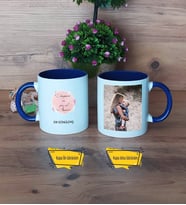 Anneye Doğum Günü Hediyesi Kupa Bardak Lacivert Fotoğraflı Anneler Günü Hediyesi