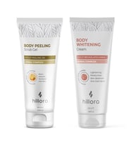 Hillora Vücut Peeling Jel + Hillora Vücut Beyazlatıcı Krem Vücut Bakım Seti