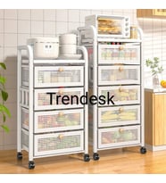 TRENDESK 5 Katlı Metal Beyaz Çekmeceli Tekerlekli patates soğan sepeti sebze meyve sepeti sebzelik