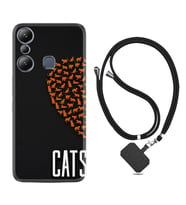 Infınix Hot 20i Kılıf Silikon Boyun Askılı İpli Desenli Silikon Cats 1792