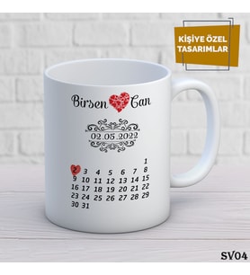Sevgili Temalı İsme Özel Kupa Bardak