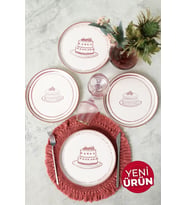 Keramika Pink Cake Nordic Pasta Tabağı 22 Cm 4 Adet 22965-66 (Çok Renkli)