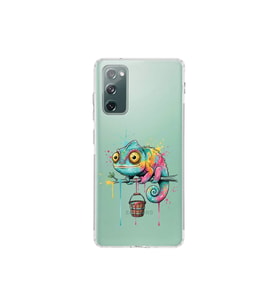 Samsung Galaxy S20 FE ile Uyumlu Splash Bukalemun Tasarımlı Şeffaf Silikon Kılıf
