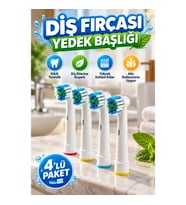 Aile Kullanımına Uygun Renk Halkalı Diş Fırçası Yedek Başlığı – 4’lü Paket