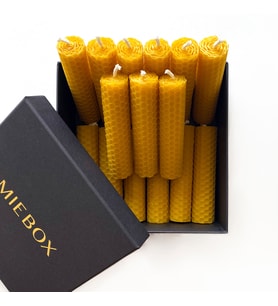 Doğal Petek Balmumu Mum Seti 16'lı Beewax Candles Wish Candles
