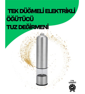 Şeffaf Hazneli Elektrikli Tuz Karabiber Öğütücü Pilli Taşınabilir Mutfak Aleti