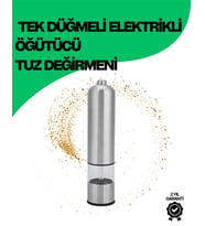 Şeffaf Hazneli Elektrikli Tuz Karabiber Öğütücü Pilli Taşınabilir Mutfak Aleti