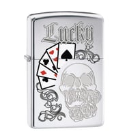 Zippo Grunge Lucky Skull Çakmak - 49007-00071-MODEL10