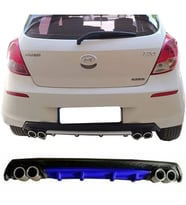 Hyundai i20 Mavi Difüzör Çiftli Yuvarlak Egzoz Görünümlü D Tip Difizör