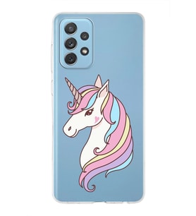 Samsung Galaxy A72 Uyumlu Kapak Unicorn Tasarımlı Şeffaf Silikon Kılıf