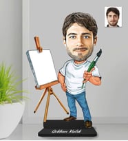 Kişiye Özel Ressam Erkek Ahşap Biblo-1