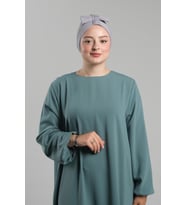 Gri Pratik Hazır Geçmeli Fiyonklu Bone Sandy Çift Taraflı Çapraz 3007B_15