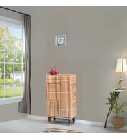 Roma Atlantik Çam Ayakkabılık Gold Detaylı 1 Kapaklı 1 Çekmeceli 2 Düşen Kapak 60x34x150 Cm