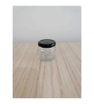 40cc Şeffaf Cam, Siyah Kapak Kavanoz,mini Kavanoz,bal Kavanozu,süs Kavanozu,100 Adet