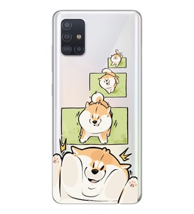 Samsung Galaxy A51 Uyumlu Sevimli Köpek Tasarımlı Şeffaf Telefon Kılıfı