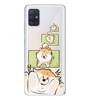 Samsung Galaxy A51 Uyumlu Sevimli Köpek Tasarımlı Şeffaf Telefon Kılıfı