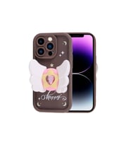 Apple iPhone 14 Pro Max Uyumlu Kılıf Kamera Korumalı Figür Tasarımlı Zore Kapya Kapak (Koyu Kahve)