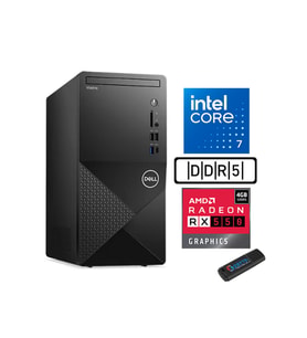Dell Vostro 3030 mt Intel Core I7 12700 32GB Ddr5 256GB SSD Ubuntu Amd RX550-4GB Masaüstü Bilgisayar N3030I7RX550U16 + Zetta USB Bellek