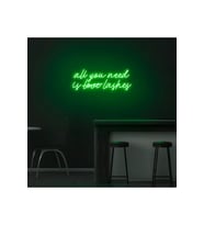 All You Need Is Love Lashes Yazılı Neon Tabela