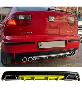 Seat Leon Mk1 Sarı Difüzör Çiftli Kare Egzoz Görünümlü D Tip Difizör