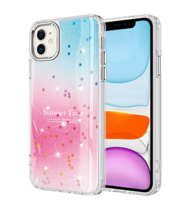 Vendas iPhone 11 Kılıf Simli Desenli Parlak Zore Task Kapak (Pembe)