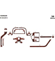 Meriç® Peugeot Karsan Jest Ön Torpido Kaplama Maun 38 Parça 2013-› (Maun)