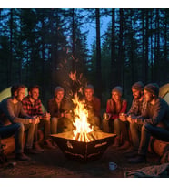 Kamp Ayısı® FireNest™: Basic Taşınabilir Ateş Çukuru - 3mm Karbon Çelik, Çantalı (Siyah)