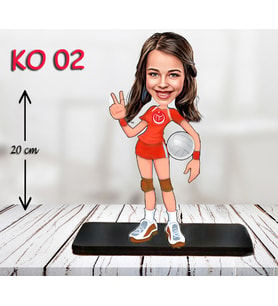 Kişiye Özel Ahşap Biblo - Kız Çocuk Karikatür Biblo - Voleybolcu Biblo 2
