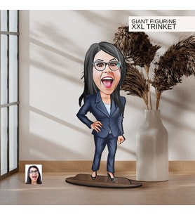BK Gift Kişiye Özel Boss Anne Karikatürlü Büyük Boy Ahşap Biblo-4 Arkadaşa Hediye , Sevgiliye Hediye, Kişiye Özel Biblolar