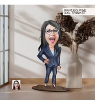 BK Gift Kişiye Özel Boss Anne Karikatürlü Büyük Boy Ahşap Biblo-4 Arkadaşa Hediye , Sevgiliye Hediye, Kişiye Özel Biblolar
