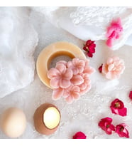 Halka Çiçek Mum , Nişan , Söz , yenidoğan, baby shower, düğün  , wedding  hediye çiçek mum 15 adet (Krem)