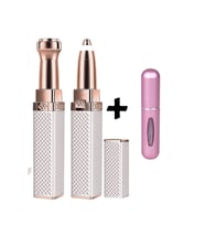 Mobee Luxury 2 Başlıklı Şarjlı Işıklı Kaş Bıyık Tüy Alma Kadın Epilasyon Aleti Ve Mini Parfüm Şişesi