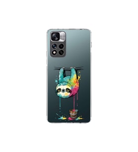 Xiaomi Redmi Note 11 Pro Plus 5G ile Uyumlu Splash Tembel Hayvan Tasarımlı Şeffaf Kılıf
