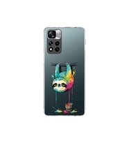 Xiaomi Redmi Note 11 Pro Plus 5G ile Uyumlu Splash Tembel Hayvan Tasarımlı Şeffaf Kılıf