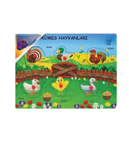 ONY-191-192-193 AHŞAP TUTMALI ÇİFTLİK SEVİMLİ KÜMES HAYVANLARI