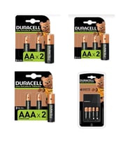 Duracell Cef 14 Şarj Cihazı Şarj Edilebilir 2 adet 2500 mAh AA 4 adet 1300 mAh AA ve 4 adet 750 mAh AAA Pil Paketi
