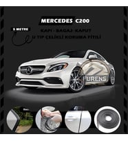 Mercedes C200 Oto Araç Kapı Koruma Fitili 5metre Parlak Siyah Renk