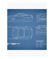 575m Superamerica Blueprint Tablo Ahşap Poster Dekoratif
