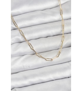 CM 14K Gold Renk Pirinç Ataç Zincir Kadın Kolye - TJ-BKO10925