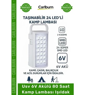 #Işıldak Şarjlı Led Portatif Güçlü Aydınlatma Feneri Usv 6V Akülü 80 Saat Kamp Lambası Işıldak