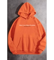 More Love Baskılı Oversize Sweatshirt (Turuncu)