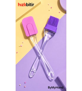 ByMyHand Karışık Renk Spatula ve Yumurta Fırçası 2'li Set
