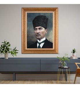 Altın Varaklı Paspartulu Çerçeveli Tablo hb659