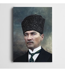 Atatürk Şayap Kalpak Kanvas Tablo