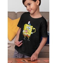 Süngerbob Baskılı Unisex Çizgi Film Çocuk Tişört (1-12 YAŞ)