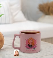 BK Gift Kişiye Özel Karikatürlü Anneler Günü Tasarımlı Pastel Pembe Middle Kupa Bardak, Anneye Hediye, Anneler Günü Hediyesi-2