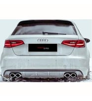 Audi A3 HB 8V S3 Arka Ek Difüzör Piona Black 2012 - 2016 Sağ Sol Çiftli Çıkış