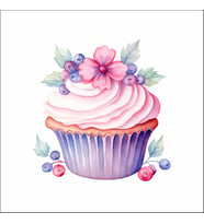 Çiçekli Cupcake Duvar Stickerı