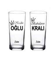 Babaların Kralı Kralın Oğlu Baskılı 2Lİ Rakı ve Meşrubat Bardağı Yeni