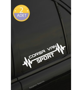 Opel Corsa Van Nabız Kalp Atışı Ritim Corsa Van Araç Uyumlu Oto Sticker 2 Adet Beyaz 20*7CM